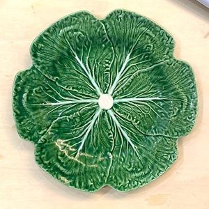 SET OF 8!! Bordallo Pinheiro Cabbage Leaf Charger plate